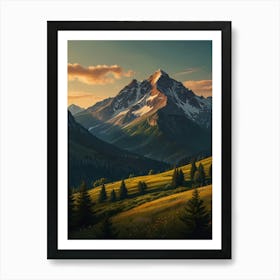 Sunset In The Mountains 17 Art Print