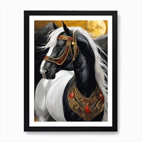 Horse In The Moonlight 10 Art Print