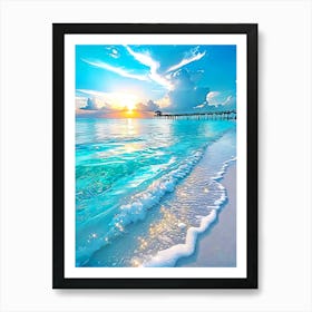 Sunset At The Beach 4 Art Print