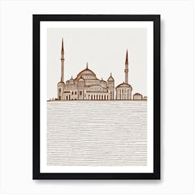 Galata Tower Istanbul Boho Landmark Illustration Art Print