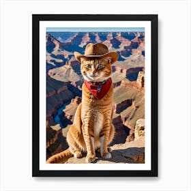 Kitty Landmarks Selfies from the Purrfect Tourist Grand Canyon Cat Art Print