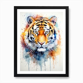 Tiger Art In Watercolor Painting Style 2 Art Print