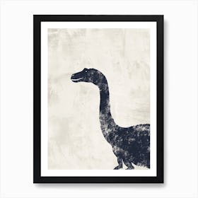 Textured Dinosaur Silhouette Art Print