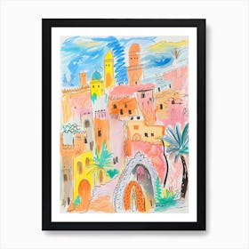 Riyadh, Dreamy Storybook Illustration 4 Art Print