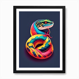 Boa Constrictor Snake Tattoo Style Art Print