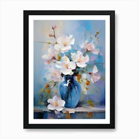 Flowers In A Blue Vase 3 Art Print