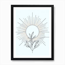 Sun With Leaves Art Print