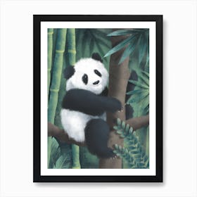Emerald Green Jungle Panda Print 1 Art Print