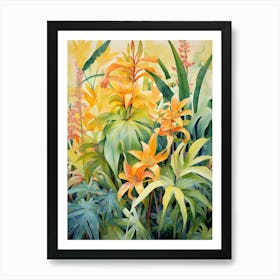 Tropical Plant Painting Dracaena Lemon Lime Plant 3 Art Print