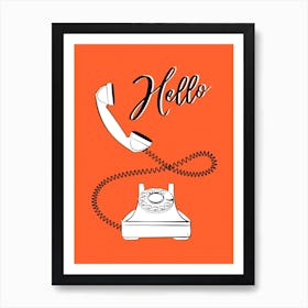 Hello Retro Phone Poster