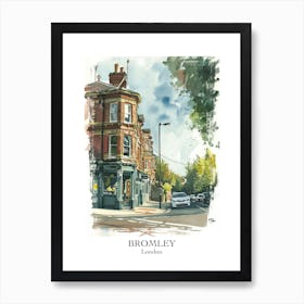 Bromley London Borough   Street Watercolour 4 Poster Art Print