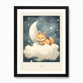 Sleeping Baby Fox 3 Nursery Poster Art Print