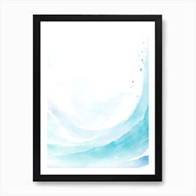 Blue Ocean Wave Watercolor Vertical Composition 17 Art Print