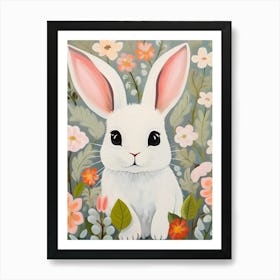 Bunny In Flowers Art Print