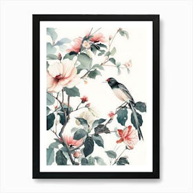 Chinese Bird On A Branch Art Print