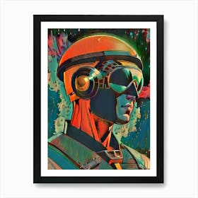 Man In A Helmet Art Print