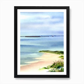 Southend On Sea Beach, Essex Watercolour Art Print