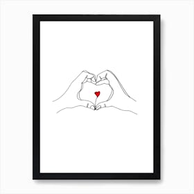 Heart Hands Art Print