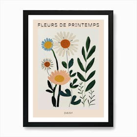 Spring Floral French Poster  Daisy 3 Art Print
