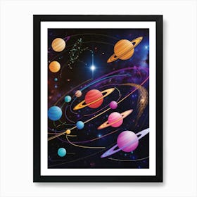 Planets In Space 7 Art Print