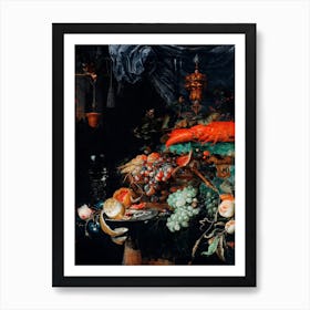 Fruits And Lobster, Abraham Mignon Art Print