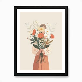 Spring Girl With Wild Flowers 8 Art Print