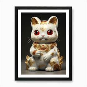 Maneki Neko Lucky Cat Japanese 2 Art Print