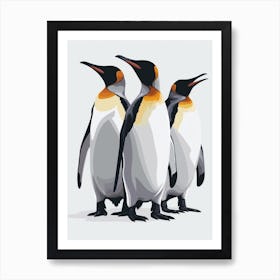 King Penguin Carcass Island Minimalist Illustration 2 Art Print