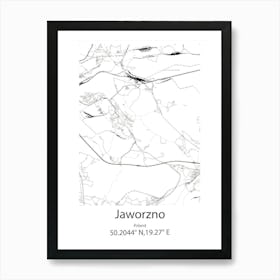 Jaworzno,Poland Minimalist Map Póster