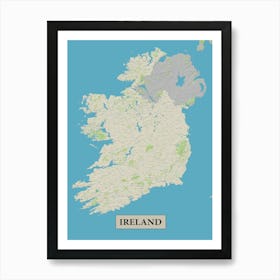 Ireland map poster art Art Print