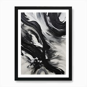 Abstract Black And White Painting 1 Art Print