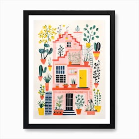 A House In Lisbon, Abstract Risograph Style 2 Art Print