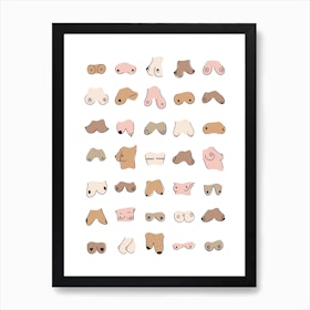  Boobs Canvas Wall Art,Funny Boobies Print,Feminist Art Posters  Modern Artwork Painting For Living Room Office Home Decoration 12''x16''  Framed: Posters & Prints