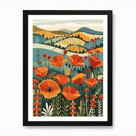 Poppies In The Field 14 Art Print