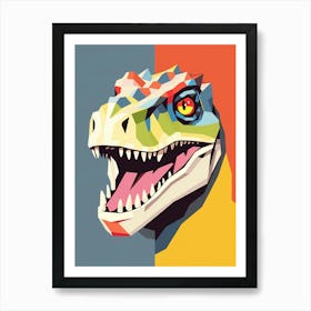 Colourful Dinosaur Compsosuchus 1 Art Print
