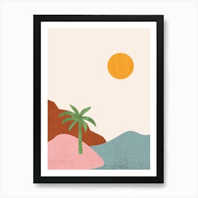 Palm Tree On The Beach 1 Art Print