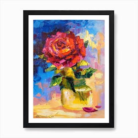 Rose in a jar Art Print