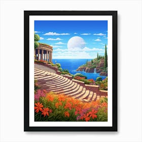 Bodrum Castle St Peters Caastle Pixel Art 5 Art Print