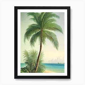 Beach Waterscape Vintage Illustration 1 Art Print