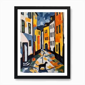 Painting Of Vienna With A Cat 3 In The Style Of Matisse Art Print