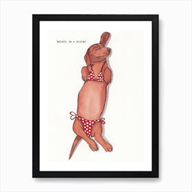 Dachshund In Bikini Art Print