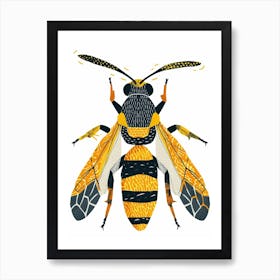 Colourful Insect Illustration Yellowjacket 19 Art Print