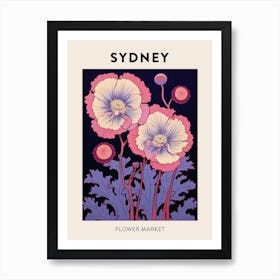 Sydney Australia Botanical Flower Market Poster Art Print