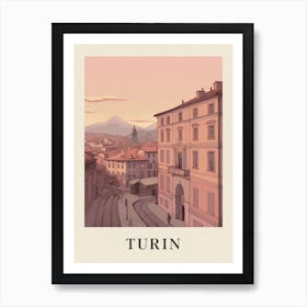 Turin Vintage Pink Italy Poster Art Print