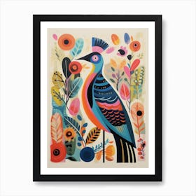 Colourful Scandi Bird Pheasant 7 Art Print