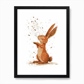 Rex Rabbit Nursery Illustration 3 Art Print