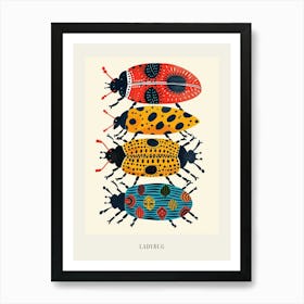 Colourful Insect Illustration Ladybug 1 Poster Art Print