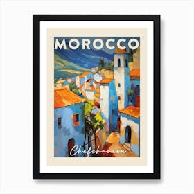 Chefchaouen Morocco 3 Fauvist Painting  Travel Poster Art Print