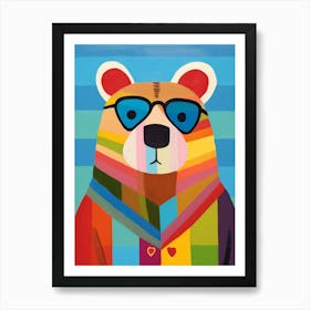 Little Bear 1 Wearing Sunglasses Art Print