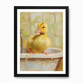 Kitsch Duckling In The Bath 1 Art Print